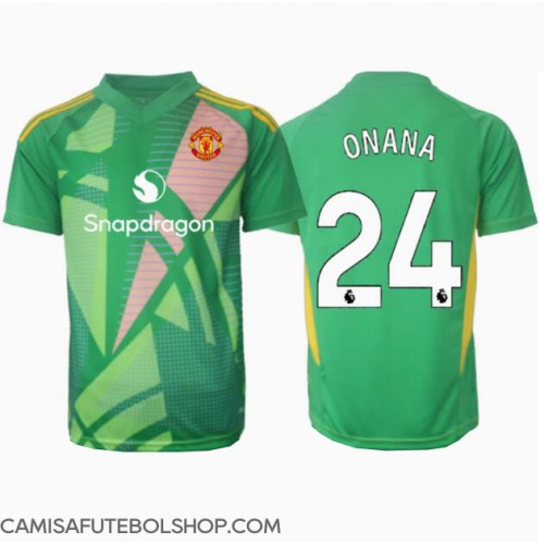 Camisa de time de futebol Manchester United Andre Onana #24 Goleiro Replicas 3º Equipamento 2024-25 Manga Curta